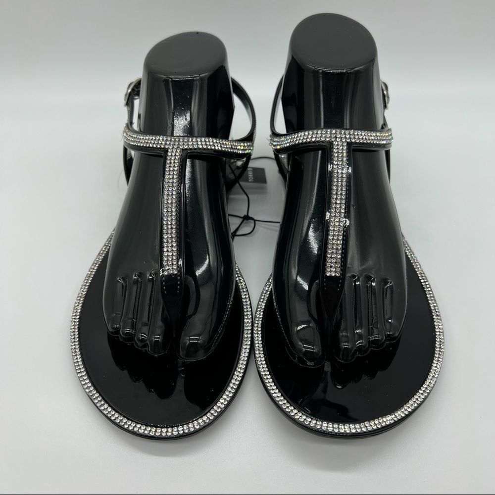 NWT Torrid RHINESTONE JELLY T-STRAP SANDAL Extra wide width